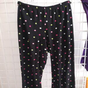 Women's fleece polka dot pj or lounge bottoms